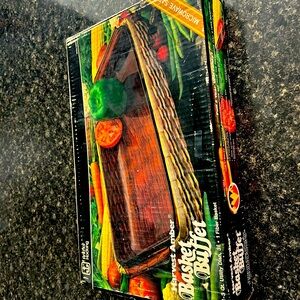 Vintage Anchor Hocking Harvest Amber Basket Buffet.